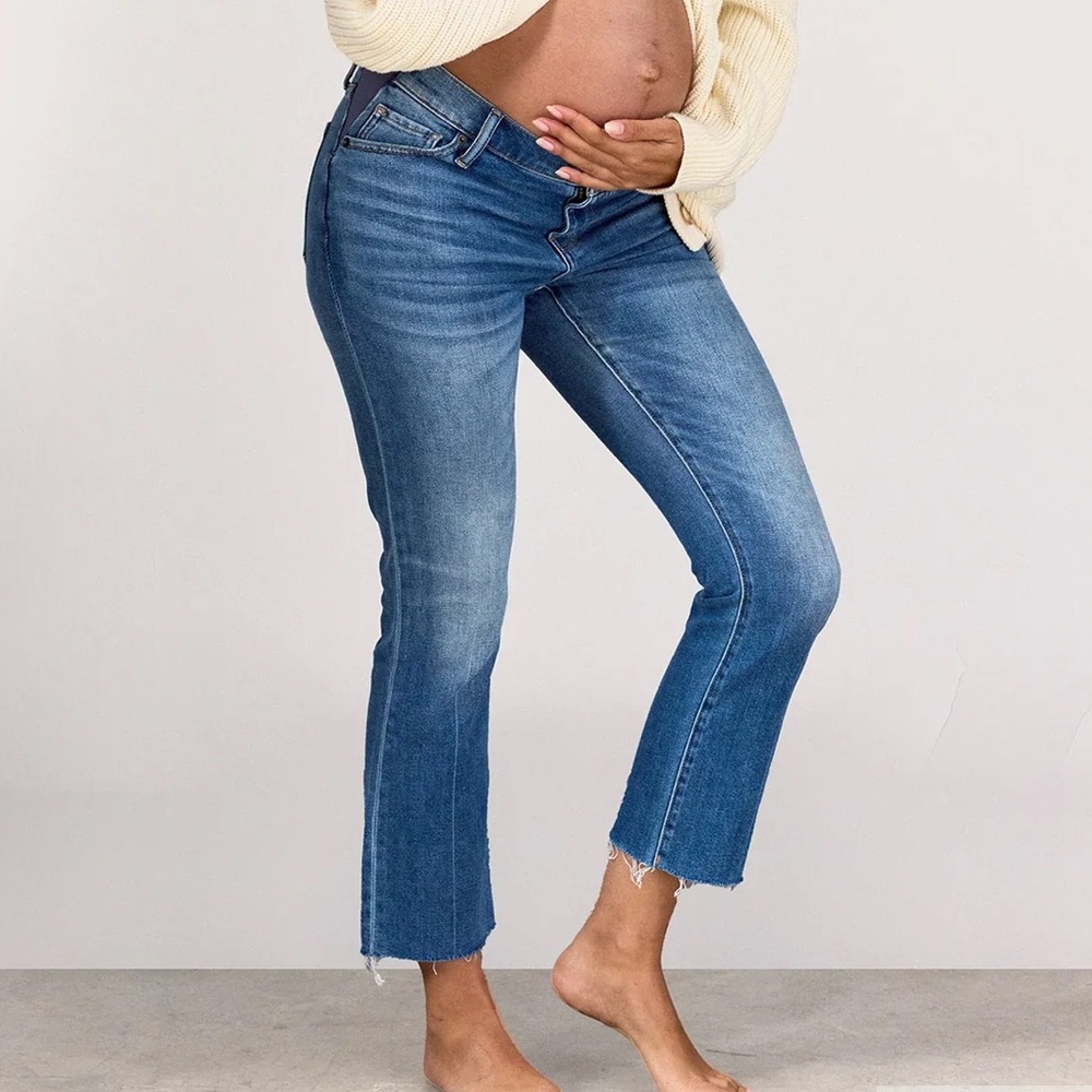 Hatch Maternity Blue Cropped Stretch Jeans